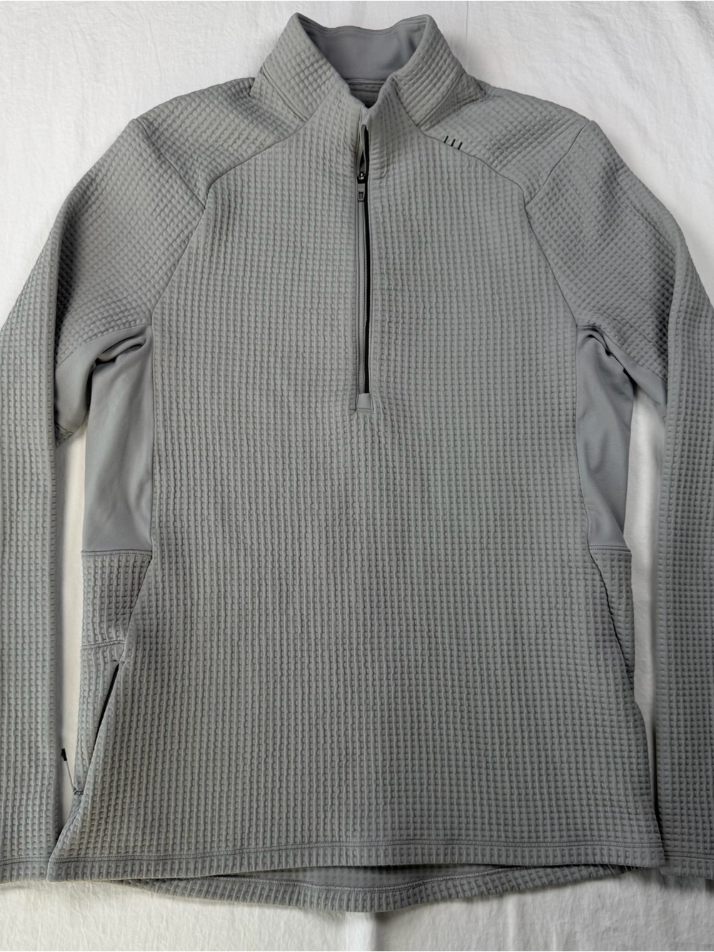 Lululemon Waffle Knit Half Zip Men S Gray Quarter Zip LM3EX7S